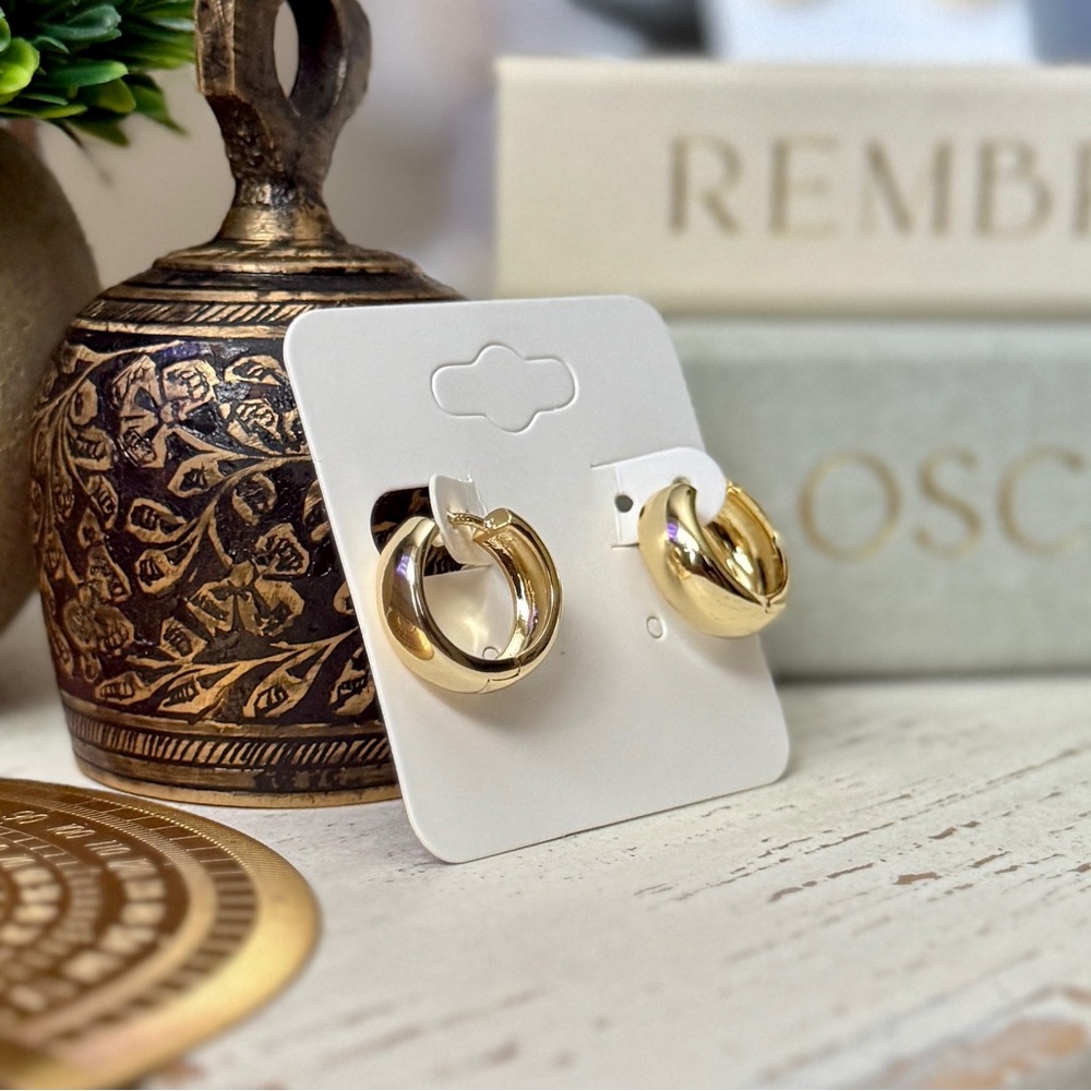 Luv AJ Chunky Monoco Huggie Earrings